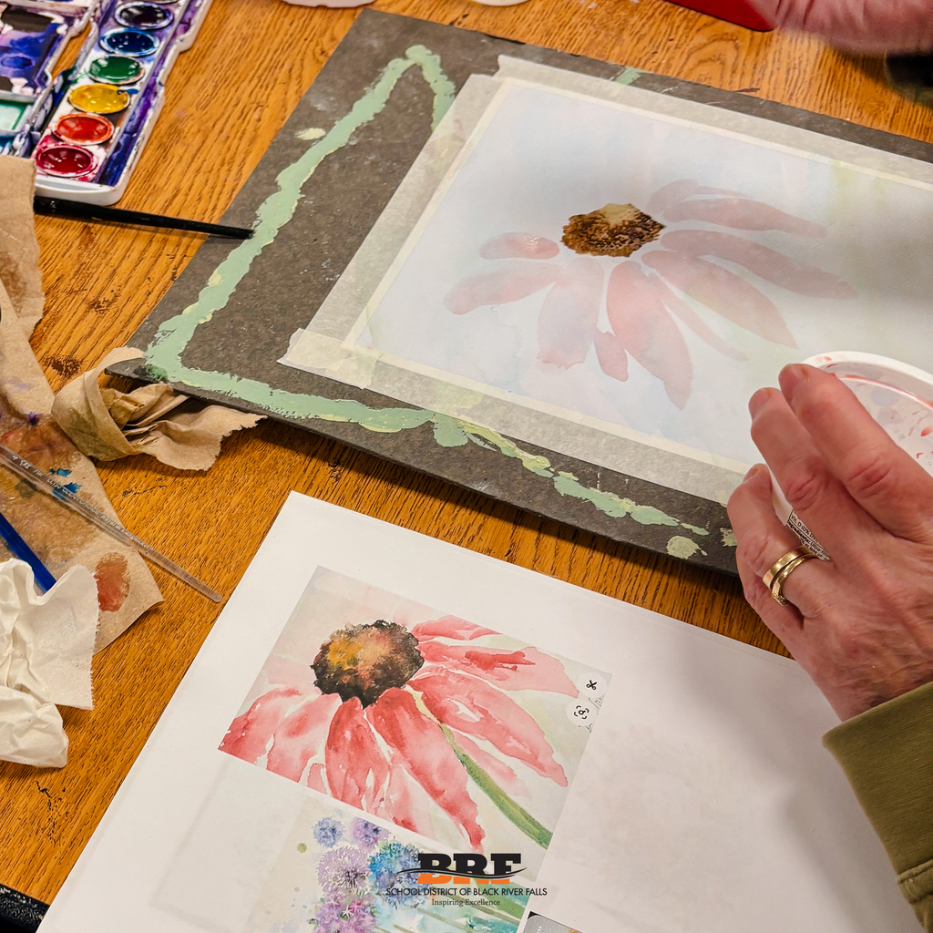 Person painting a watercolor