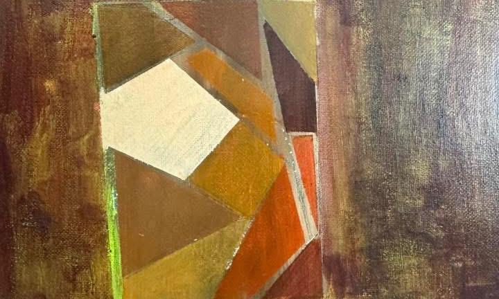 Abstract orange, brown and yellow painting