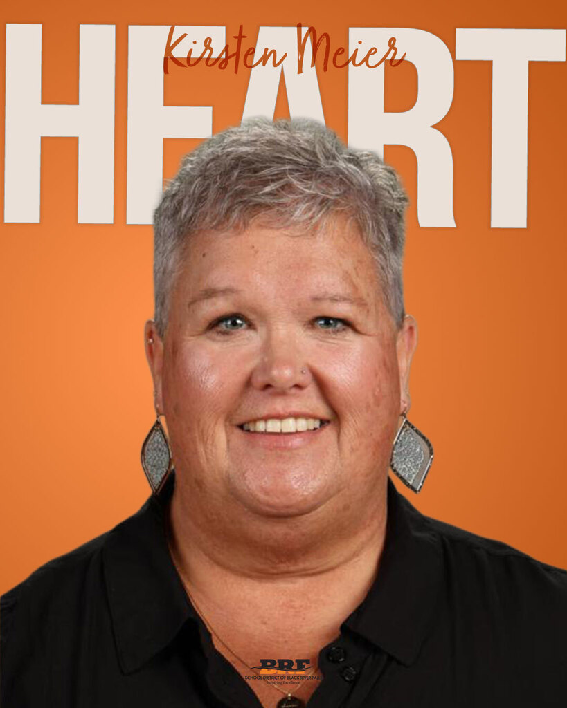 Portrait of a woman. Text on image says,"Kirsten Meier HEART"