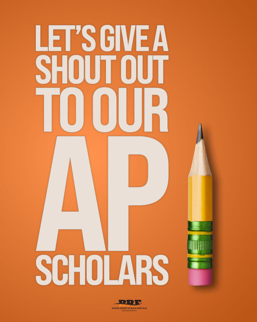 Text on image says "Let's give a shout out to our AP Scholars." Pencil on right for decoration.