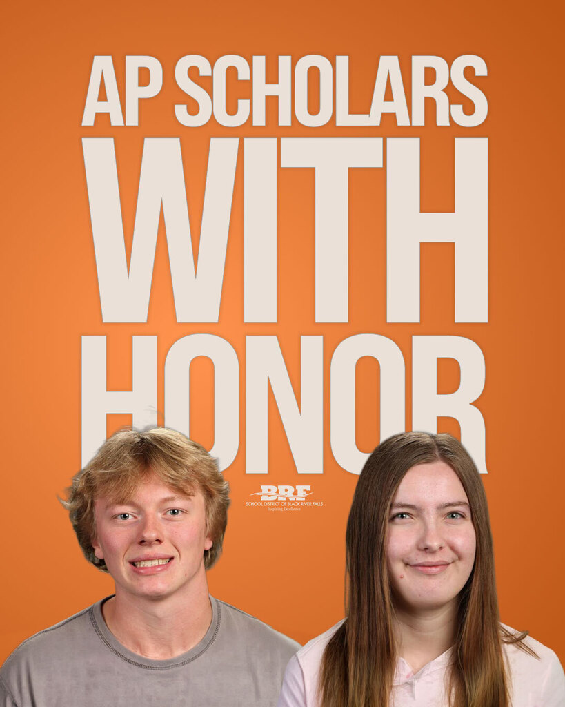 AP Scholars with Honor, image of two student on bottom.