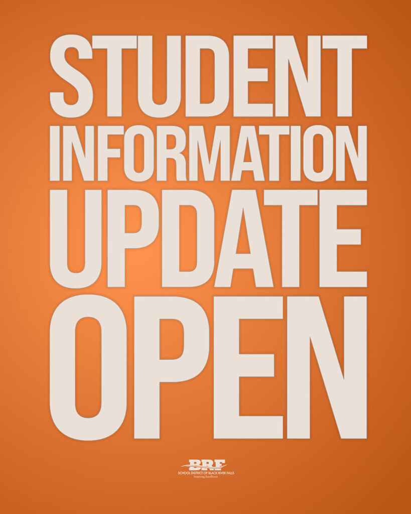 Text on image: Student Information Update Open