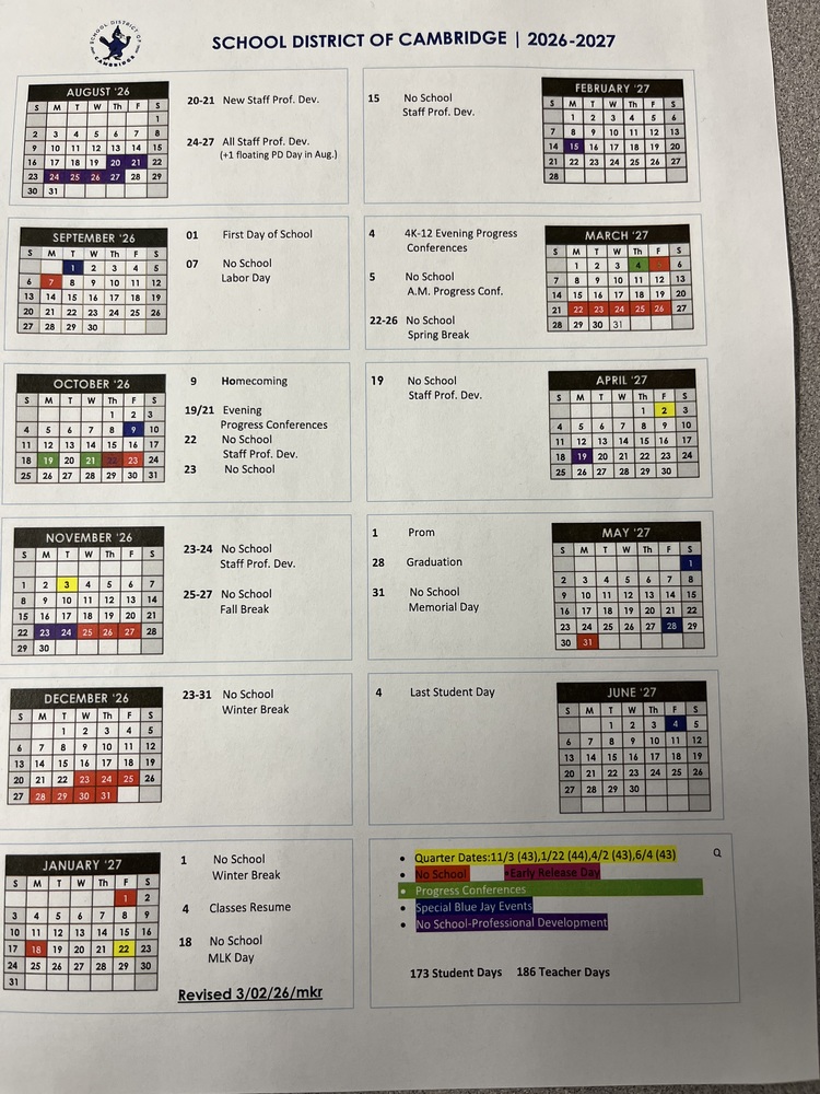 2026-27 Calendar