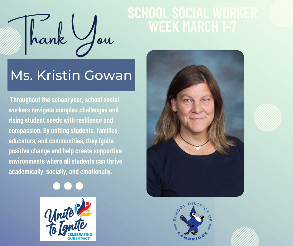 Celebrating School Counselor Week, 3/1 thru 3/7 - Kristin Gowan