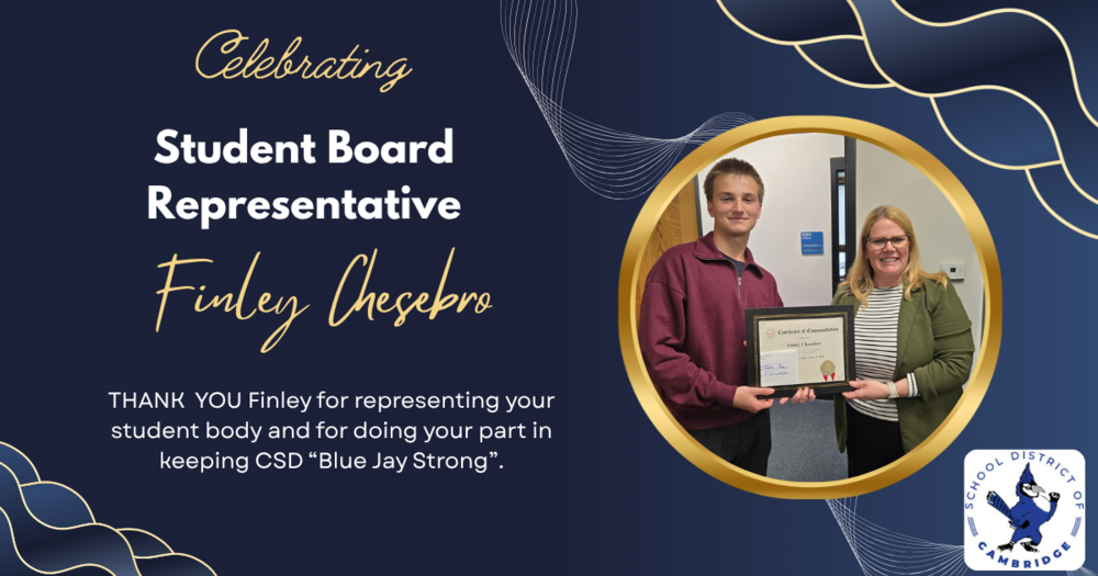 Honoring Student School Board Representative