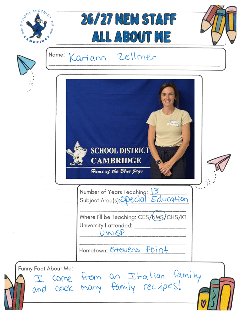Welcome New Teaching Staff (2026/2027 School Year)