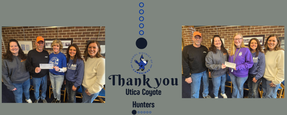 Thank You Utica Coyote Hunters for the generous donations!