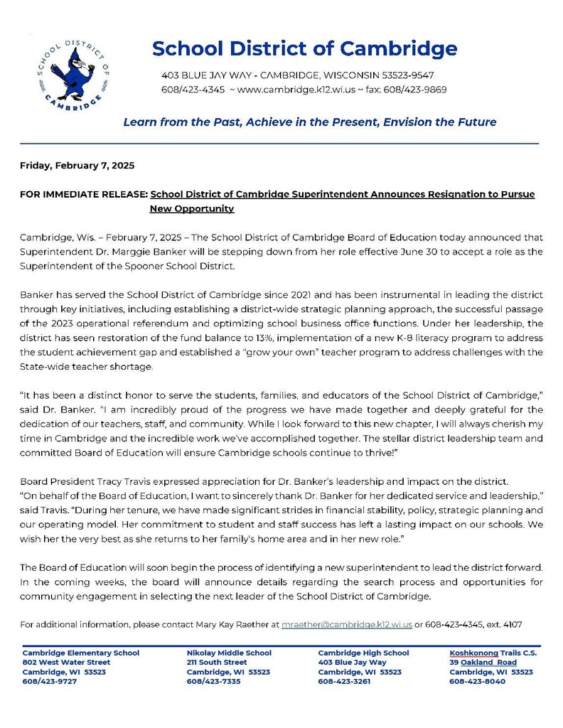 Immediate Press Release