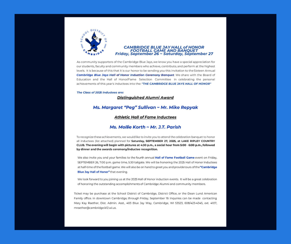 Hall of Honor Events