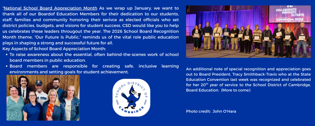National School Board Appreciation Month