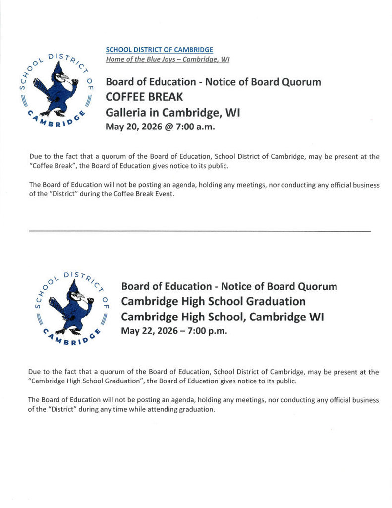 Notice of Possible Quorum