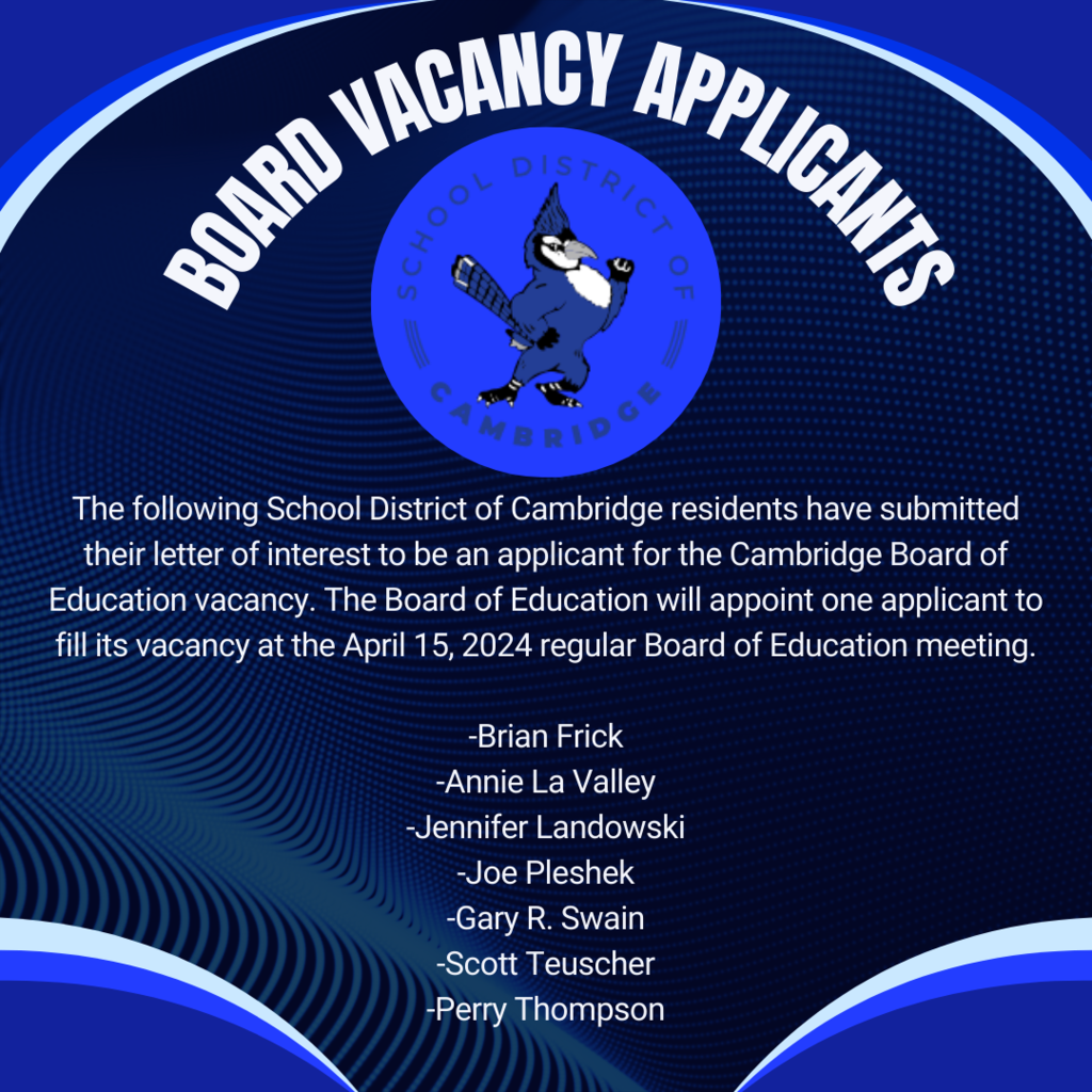 BOE Applicants for Vacant Seat