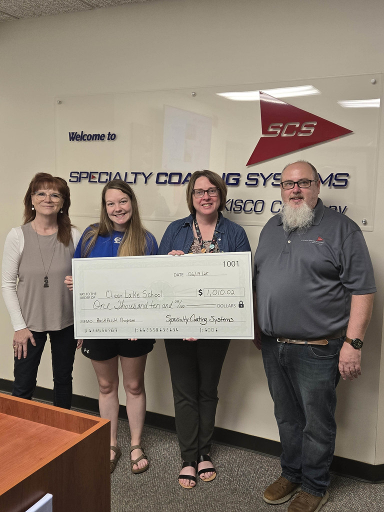 donation check presented to Clear Lake staff