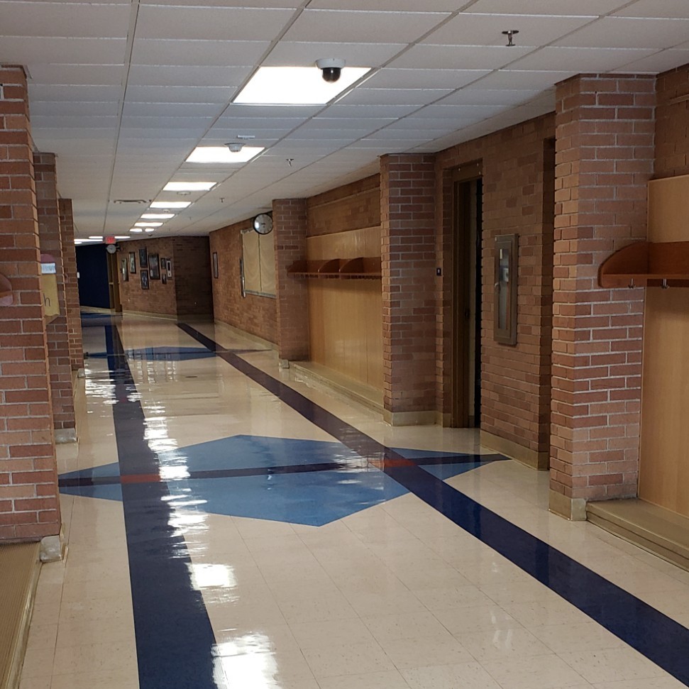 empty school hallway