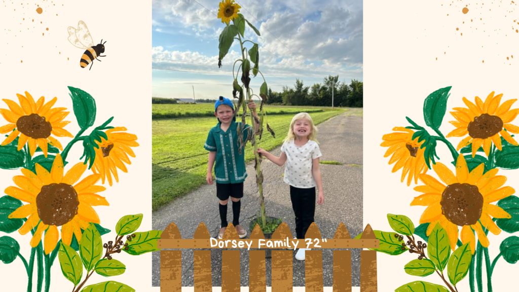 Students with their sunflowers