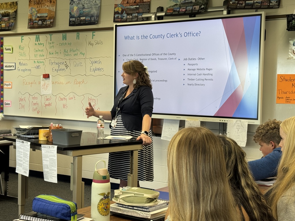 Polk County Clerk Shabana Lundeen for speaking to the Civics class