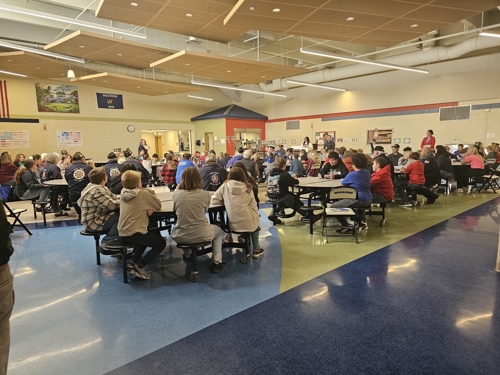 5th and 6th Grade join the Veterans for a meet and greet