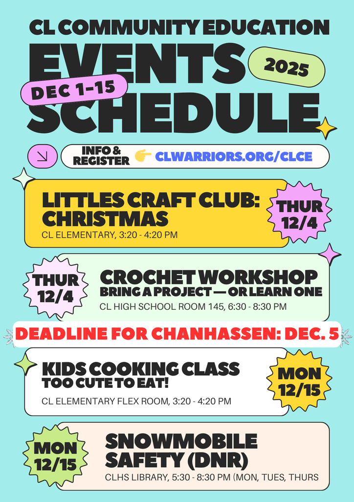 Community Education schedule