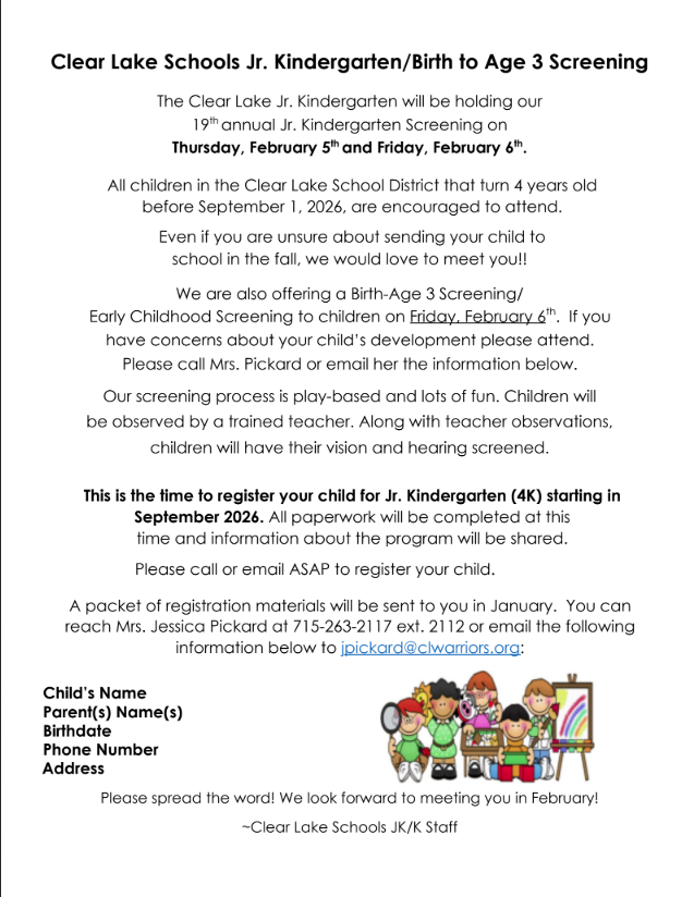 Birth to Age 3 Screening