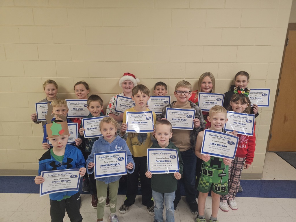 monthly character and academic award winners