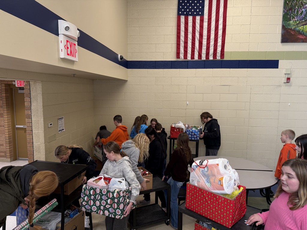 Collecting food for the local food shelf