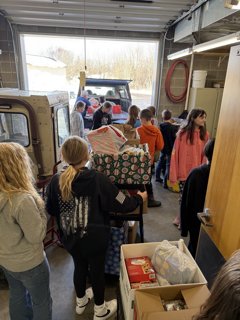 Collecting food for the local food shelf