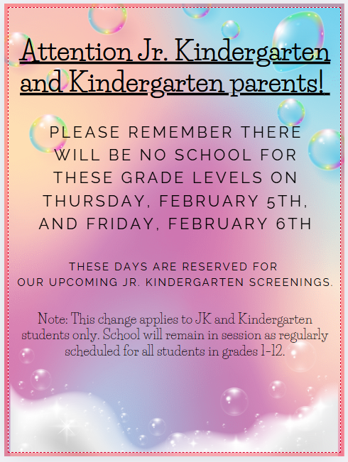 Jr. Kindergarten Screening