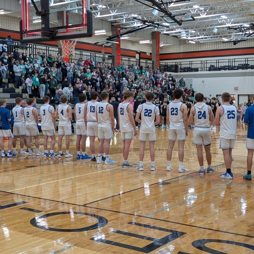 basketball players in a line