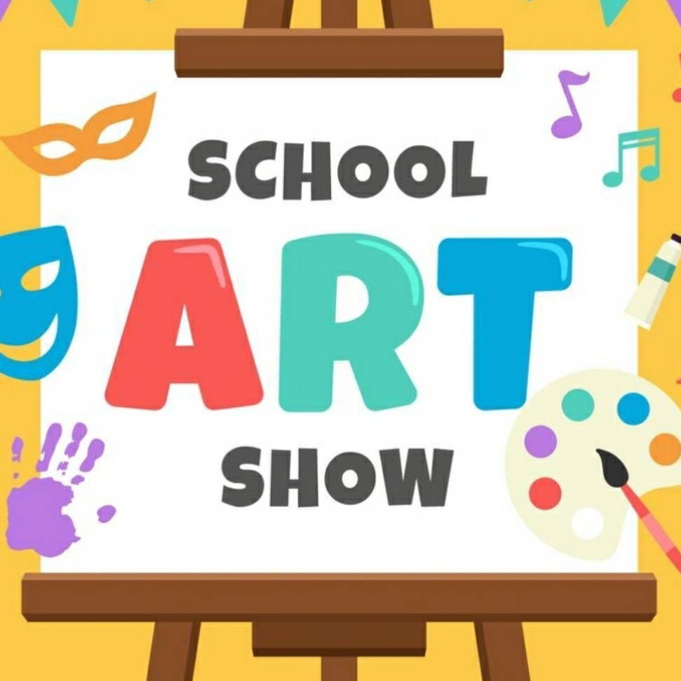 easel with sign that says art show