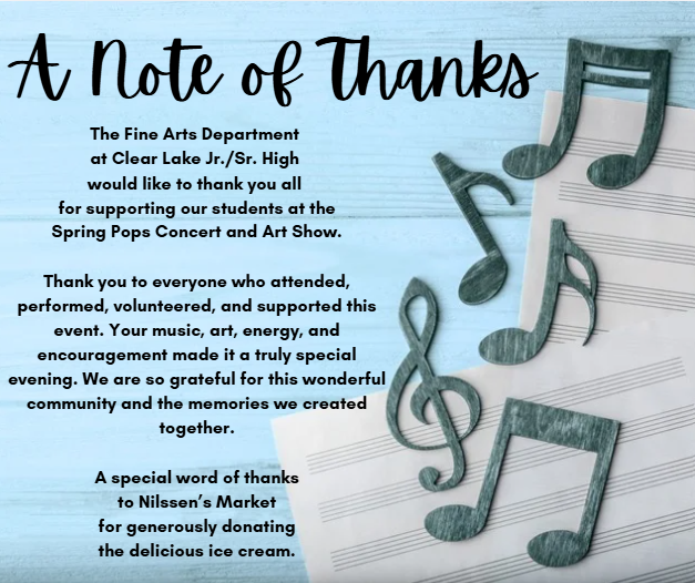 Spring Pops Concert Thank you