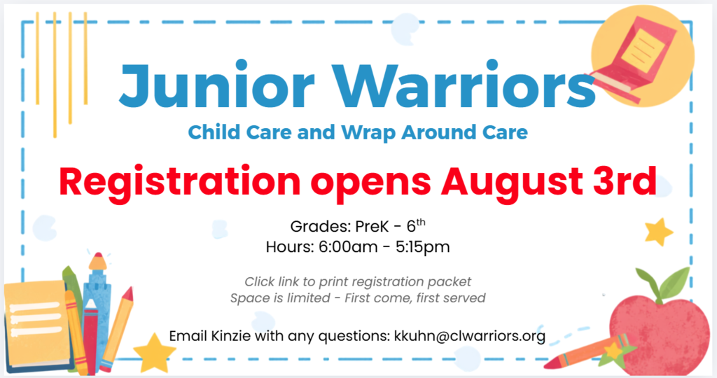 Jr. Warriors Registration is now open