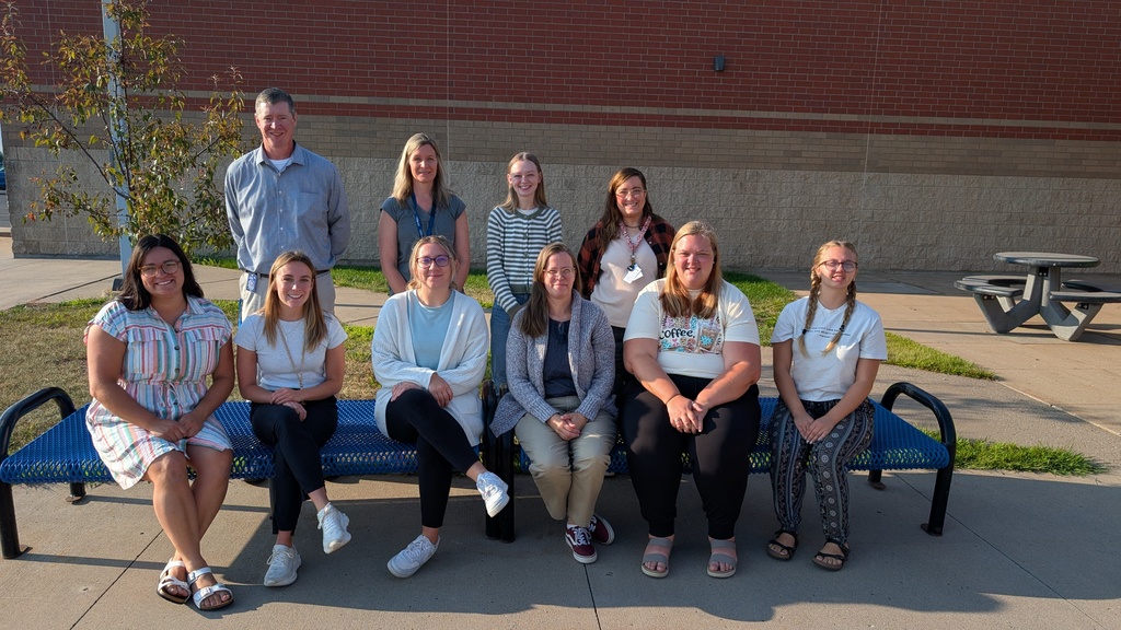Top Row: SPED Director: Kent Kindschy, School Psychologist: Kelly Vavra, Speech & Language Pathologist: Haley Poeschel-Baier, 6th Grade: Katelyn Hendren. Bottom Row: Special Education Teacher: Amber Glaser, 4th Grade: Norah Lynch, 2nd Grade: Jaden Werner, Special Education Teacher: Amy Manly, 5th Grade: Amber Miner, and Student Teacher: Dahlia Dorn.
