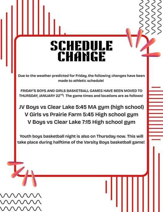Basketball Schedule change