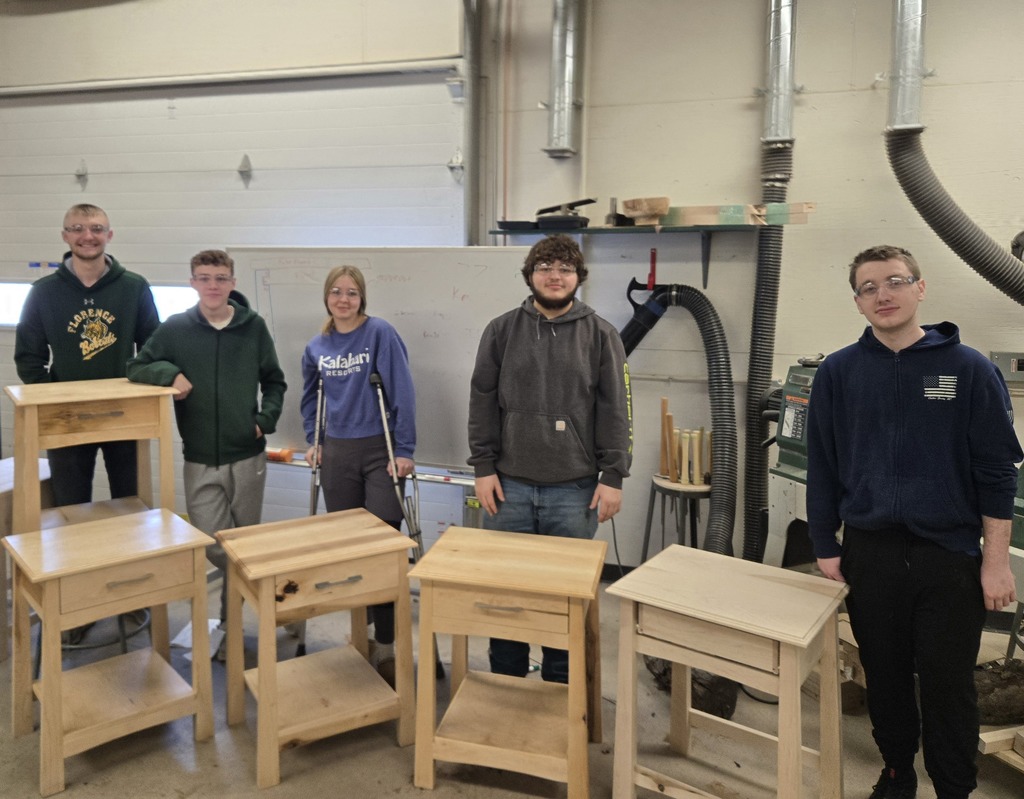 Florence Advanced wood students and thier nihgt stands
