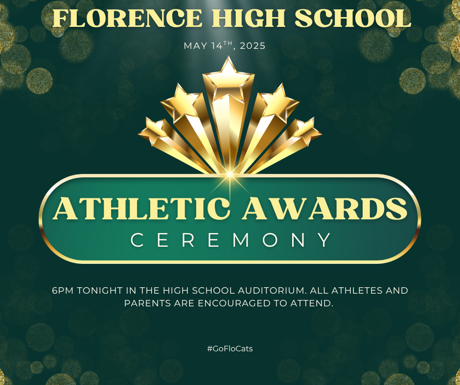 Athletic Awards at 6pm tonight in the high school auditorium.  All athletes and parents are encouraged to attend. 