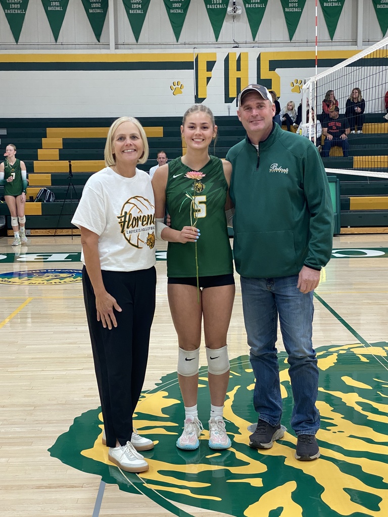 Florence Varsity Volleyball Player and their parents
