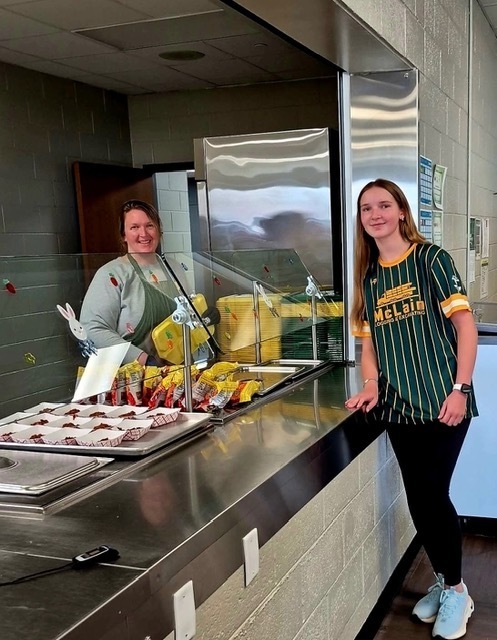 Middle/High school cook, Michelle Van den Heuvel and student, Emma Van den Heuvel