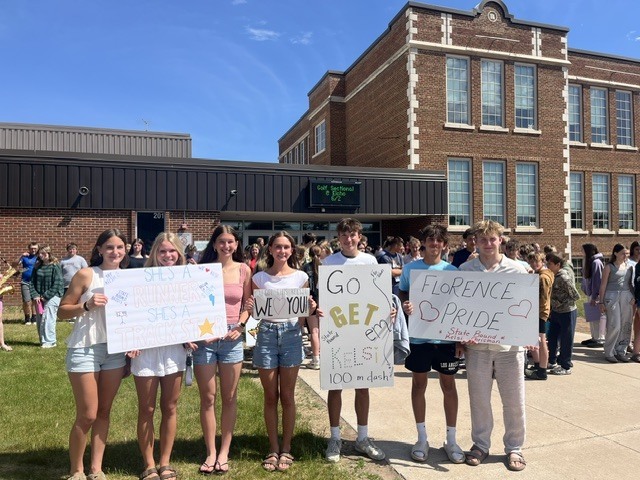 Florence Students in front of the high school