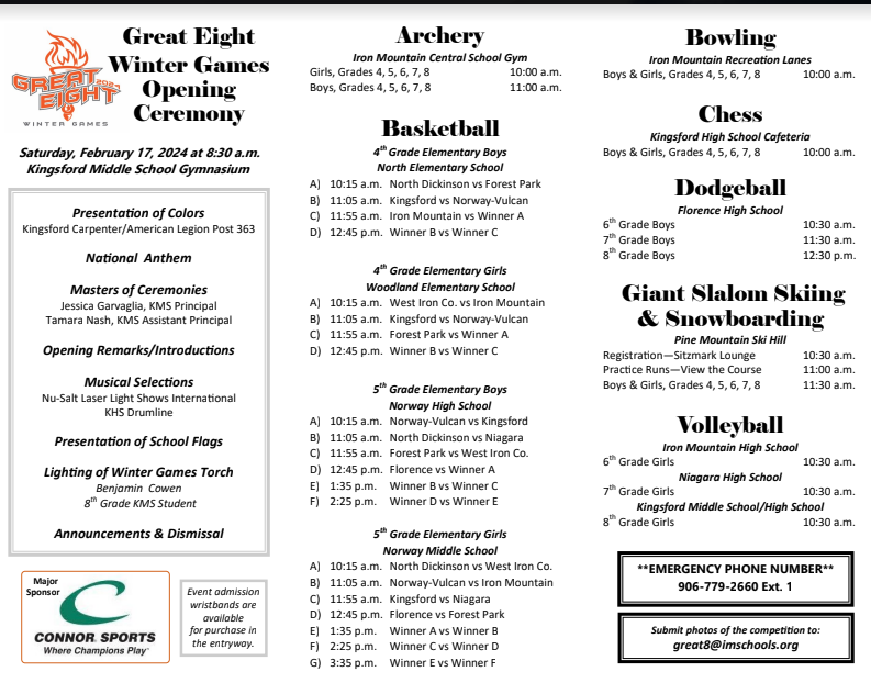 Great 8 Games Schedule