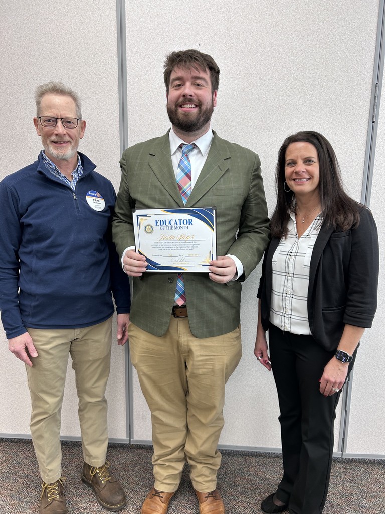 We are proud to recognize Mr. Justin Steger, band teacher at Fort Atkinson High School, as the Fort Atkinson Rotary Educator of the Month.