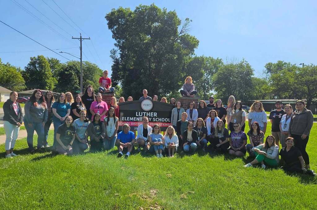 The Luther Elementary staff is ready to welcome students back and are charged up for a fabulous year! ⚡