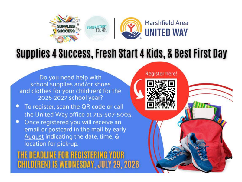 United Way, Supplies for Success, and Best First Day flyers