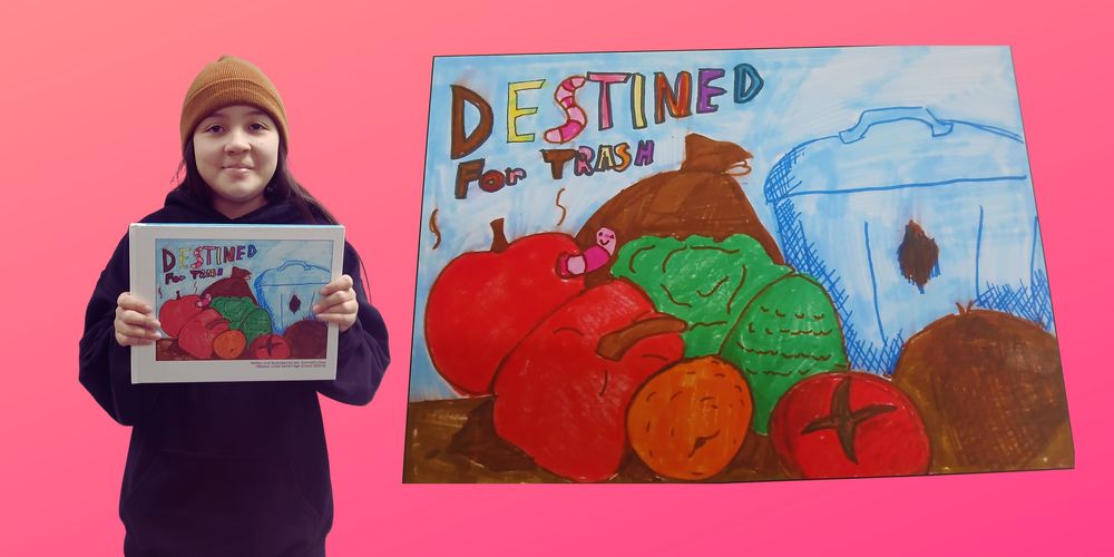 Student Holds Book Illustration of food