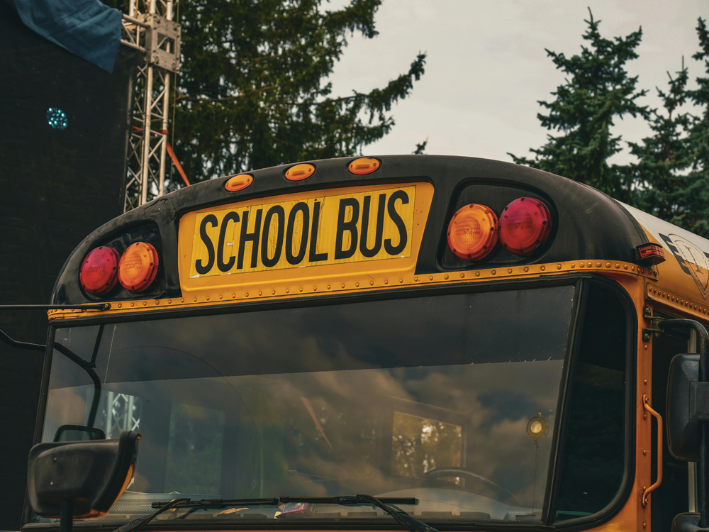 School Bus window and top