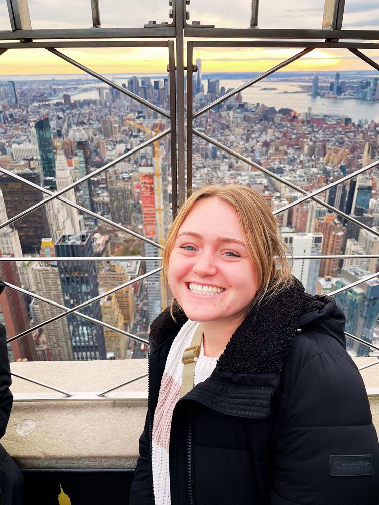 Karina Hansen poses atop the Empire State Building