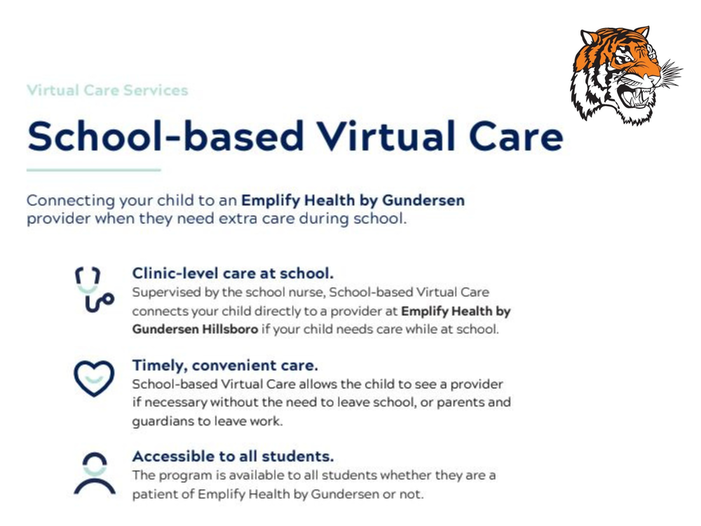 Virtual Care Info with School graphic