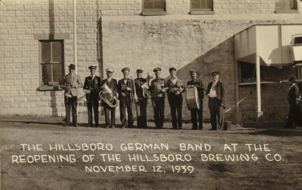 1939 photograph depicting members of the Hillsboro German Band