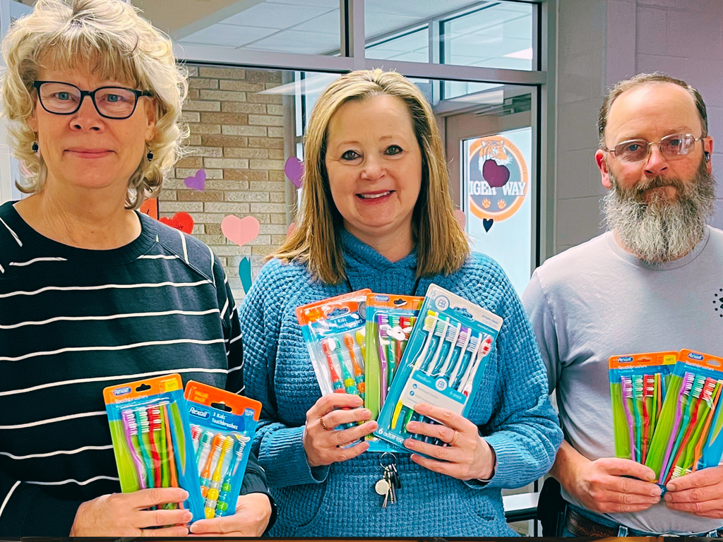 Woman's Civic Club donation of toothbrushes
