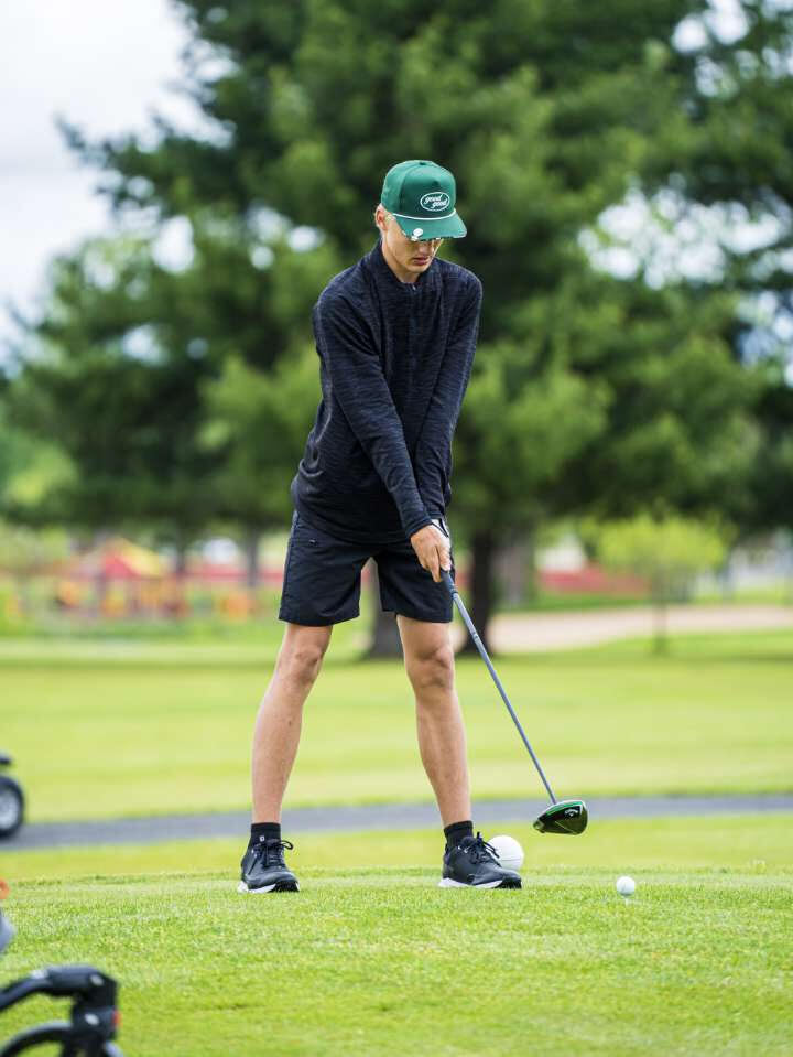 Luke Holthe shown golfing