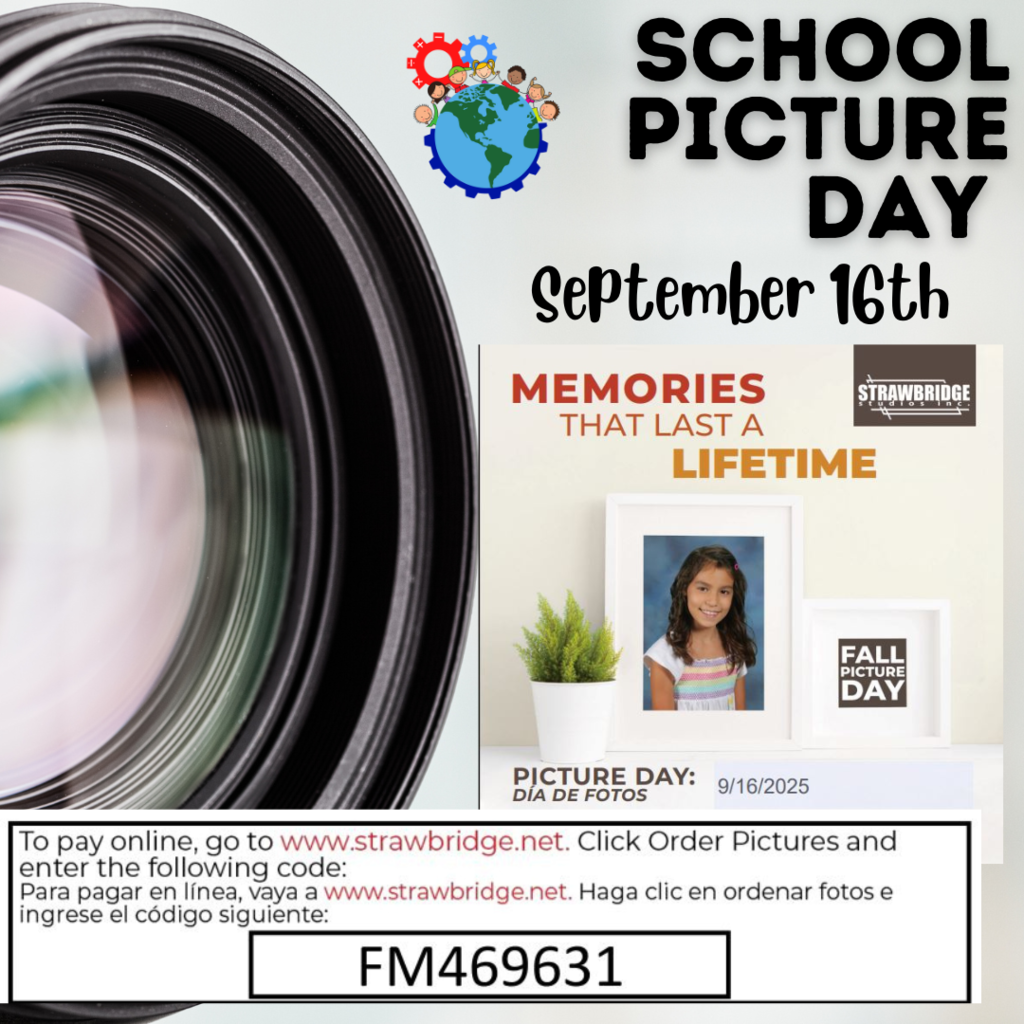 announcement for school picture day Sept. 16th